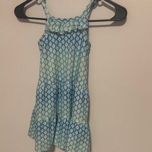 Blue and White Kids Sleeveless dress